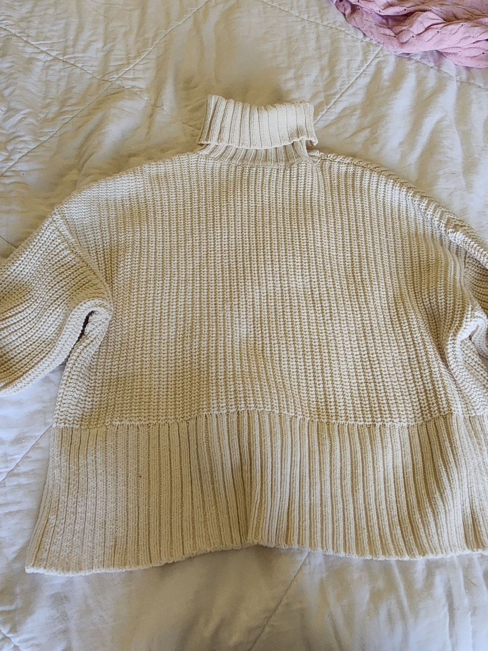 Madewell Cream Ribbed Turtleneck Sweater